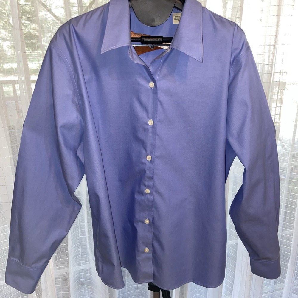 Eddie Bauer Long Sleeved Button‎ Down Shirt Blue/Periwinkle Men's Mens Size XL